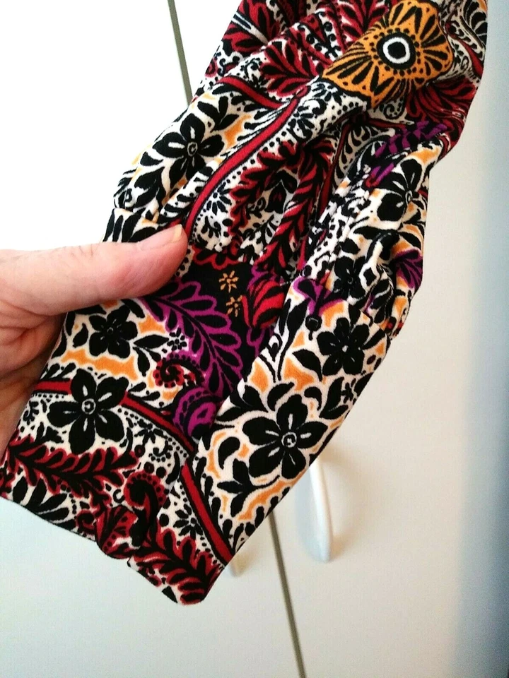 VINTAGE WOMEN'S CHICO'S FLORAL MEDALLION PRINT LONG SLEEVE MIDI DRESS 0 4 6 S - Image 4 of 4