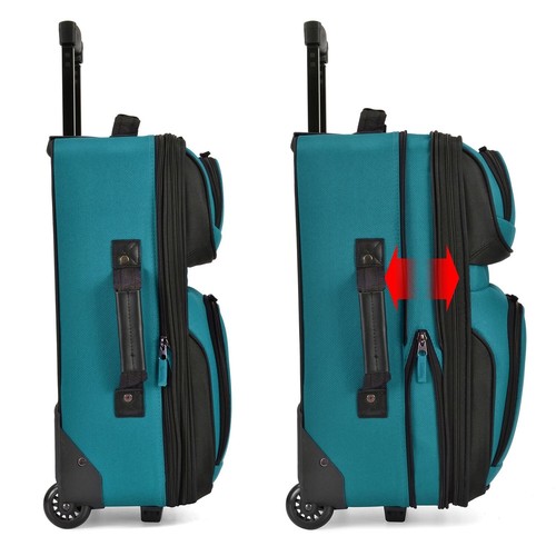 2-Pcs Polyester Carry-on Suitcase w/ Tote, Soft Shell Lightweight Luggage Set - Picture 3 of 10