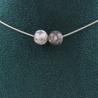 Steine Und Mineralien. Halskette 2 Perlen Achat Drachenadern 8 Mm. Kette Aus Ac