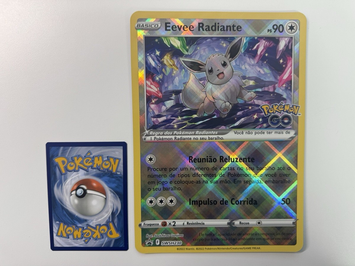 Brazil Exclusive Radiant Eevee SWSH230 Pokémon Go JUMBO Near Mint
