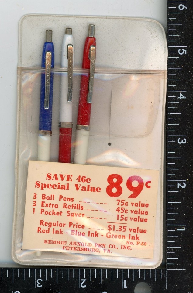 VINTAGE DIME STORE DISPLAY Pen Holder Pens Pocket Protector BALL POINT
