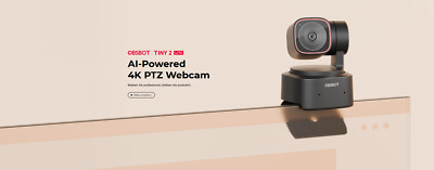 Obsbot Tiny 2 Lite PTZ 4K-Webcam 3840 x 2160 Pixel Schnelles Auto-Tracking per