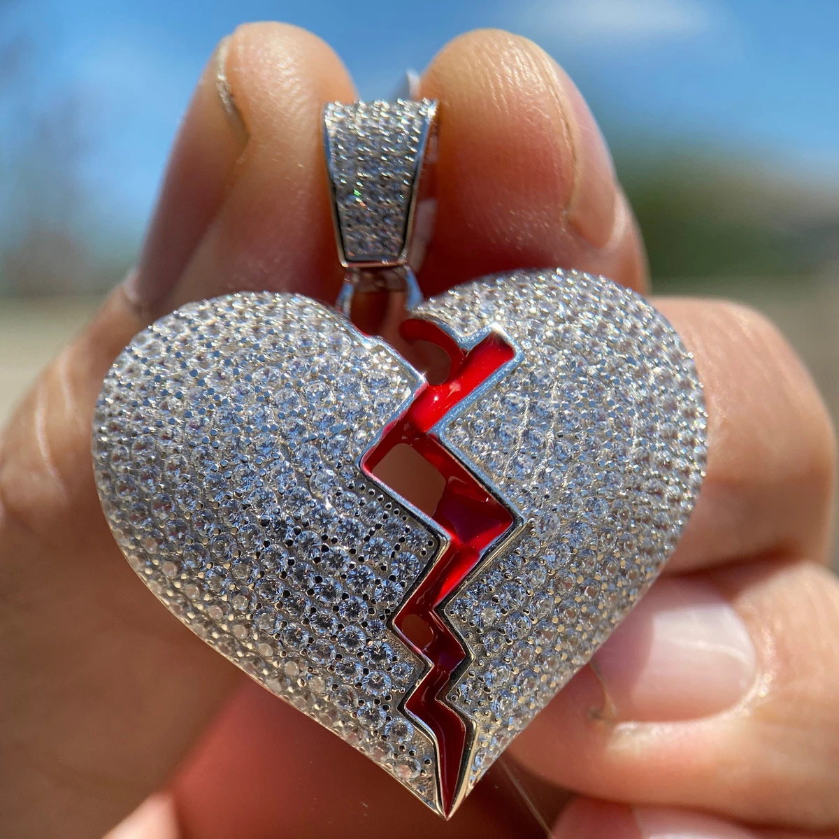 Magliano: Silver Broken Heart Necklace | SSENSE