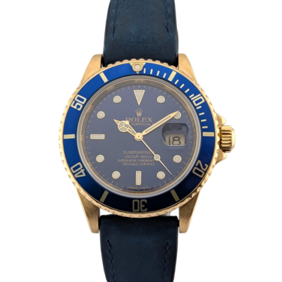 Rolex 16618 Submariner Date 18k Bluesy 40mm 2007 Z Serial Box