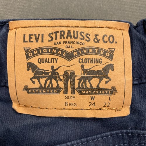 Levis 511 Jeans Boys 8 Navy Blue Slim Straight Adjustable Waist Stretch Denim - Picture 8 of 12