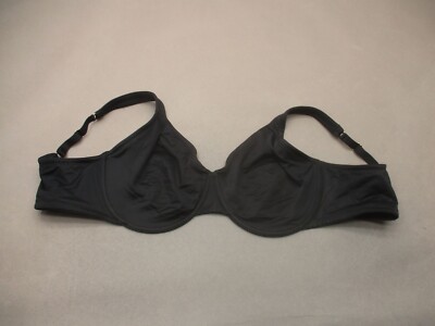 40DD LIVELY Womens Black Unlined Underwire Back Close Adjustable Demi Bra 9F