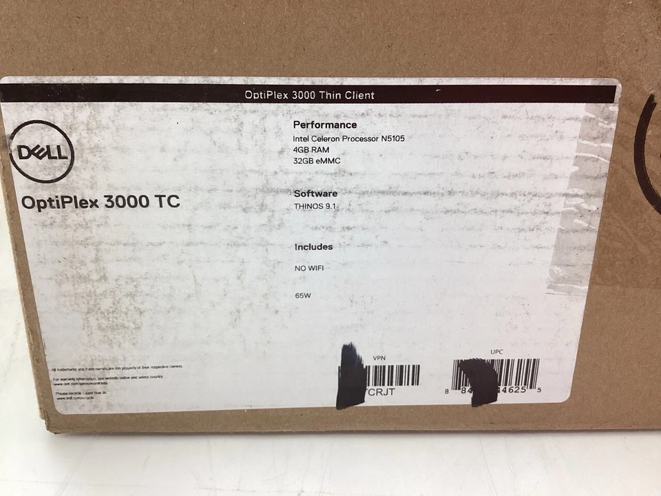 Dell OptiPlex 3000 Thin Client Celeron N5105 4GB 32GB ThinOS - Wi-Fi 6E (TCRJT) - Image 3 of 3