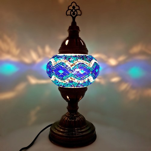 Moroccan Turkish Mosaic Lamp Colourful Glass Handmade Table Desk Light FREE BULB - Picture 206 of 436