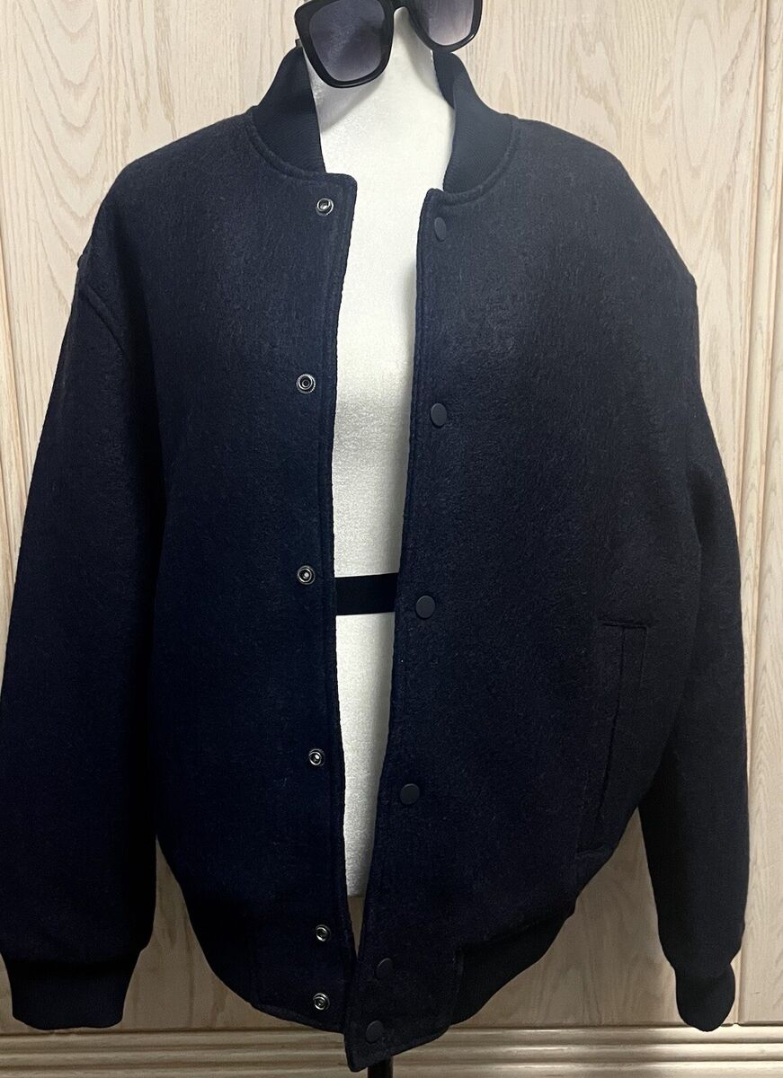 ZARA MAN NAVY BLUE BOUCLÉ TEXTURED CLASSIC BOMBER JACKET ZARA MAN NAVY BLUE BOUCLÉ TEXTURED CLASSIC BOMBER JACKET