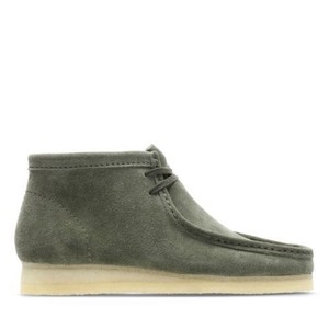 olive green clarks wallabees