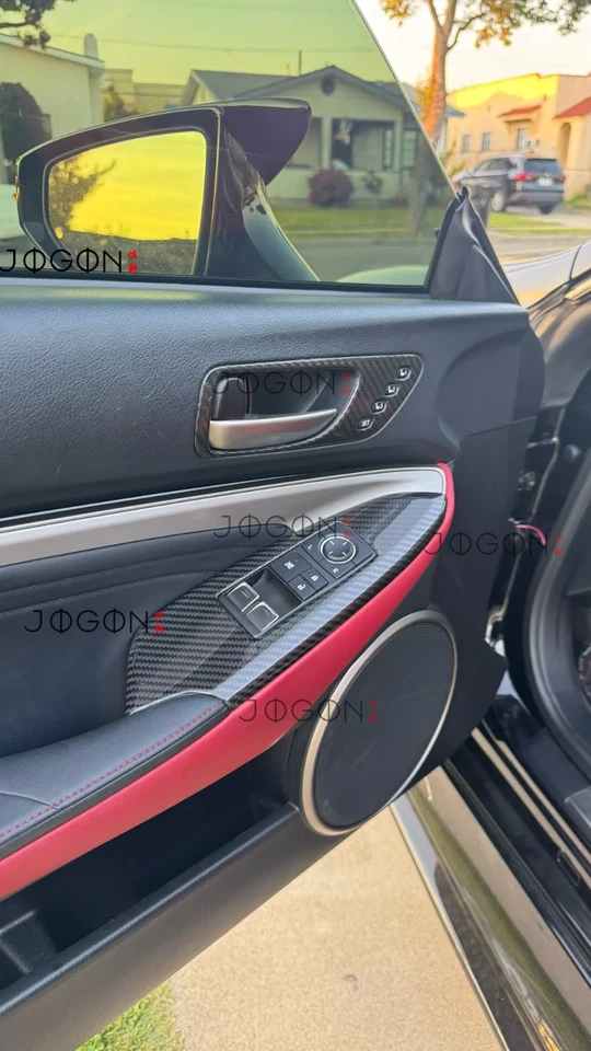 Real Carbon For Lexus RC F USC10 ART 2014-25 RCF Door Window Switch Button Cover - Image 2 of 4