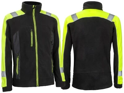 URGENT Vliesarbeitsjacke Arbeitsjacke Herren Multifunktion schwarz-gelb (U-POL-C)