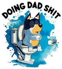 Direct To Film Transfer,  Ready to Press Transfer. Iron on Transfer Bluey