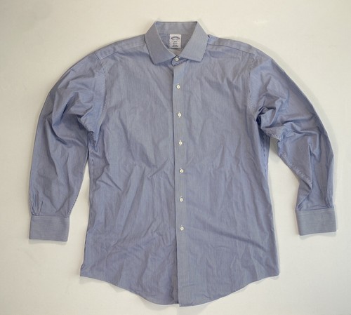 Brooks Brothers Regent Casual Button Shirt Men's 16.5 4/5 Blue Striped Modern - Picture 1 of 8