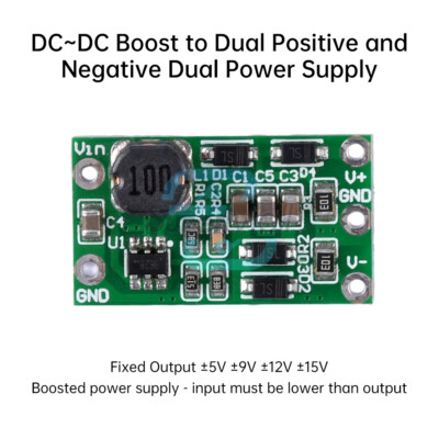 DC-DC Boost Module Single to Positive/Negative Power Supply DC3-15V to ±5V ±12V