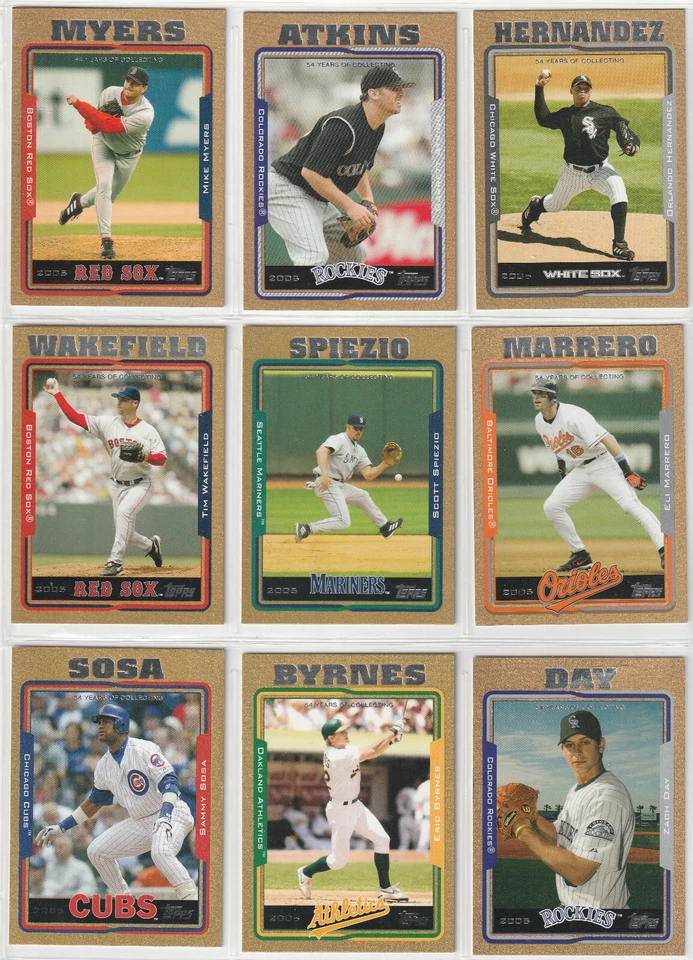 2005 TOPPS GOLD BORDER UPICK RANDY JOHNSON LaROCHE SOSA DREW BARTOLO GUERRERO - Image 4 of 4