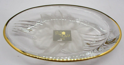 Small Studio Nova Gold Trim Crystal Bowl