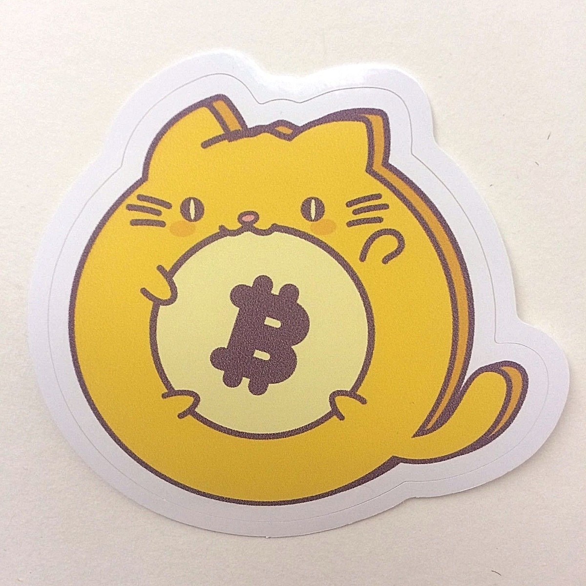 Bitcoin Kawaii Cute Kitty Cat Animal Character STICKER for phone laptop  crypto