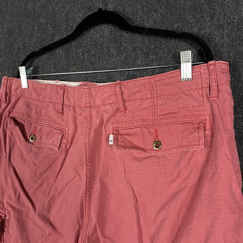 Levi's Mens W38 Cargo Shorts Pink Check Summer Regular Fit Outdoor Hiking - Picture 11 of 16