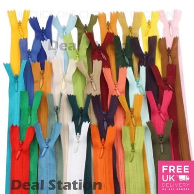 Invisible Nylon Zip Zips Zipper Concealed Closed End Sewing Inch 20cm up to 65cm - Image 1 of 4