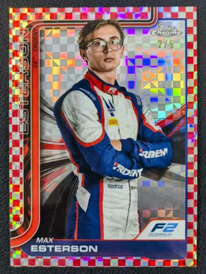 2025 Topps Chrome Formula 1 F2 Max Esterson Portrait #39 Red Checker Flag 2/5