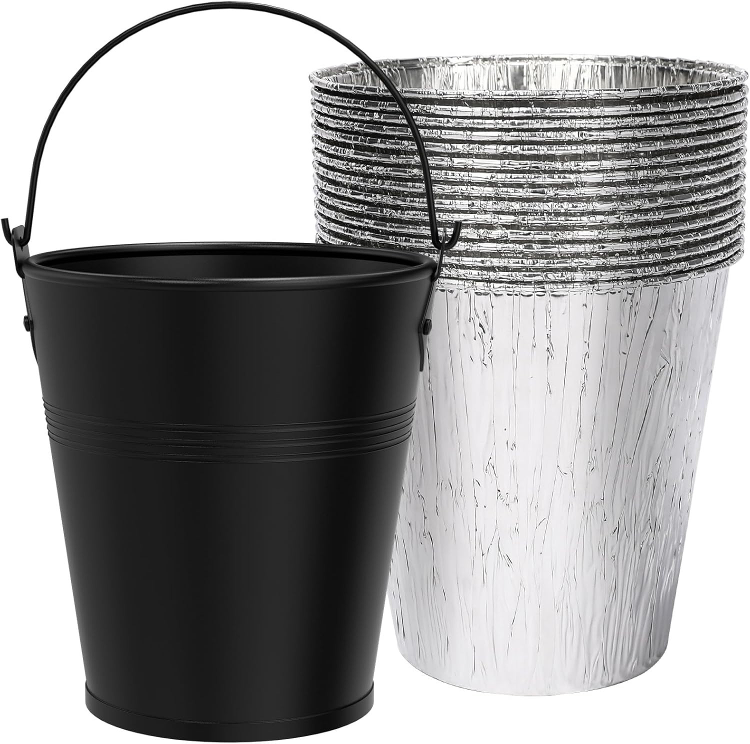 Drip Bucket and 15-Pack Disposable Foil Liners for Oklahoma Joe'S, Traeger, Pit-
