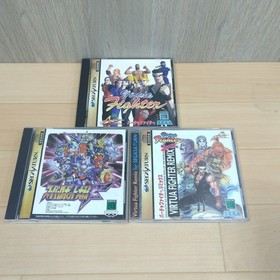 SEGA SATURN Console Japan with 2 controllers, 3 Games & cables tested working