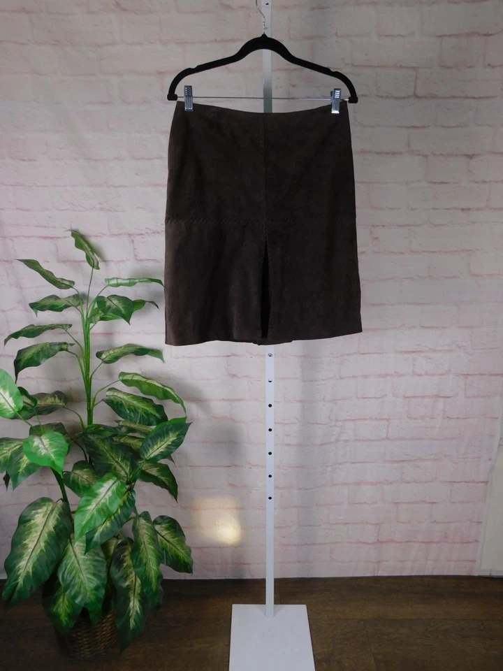 Minifalda boho marrón gamuza Worth 6 cuero Foto 3 de 4