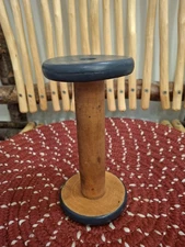 Wooden Spool 7 Inches Tall Painted Ends Rustic Decor