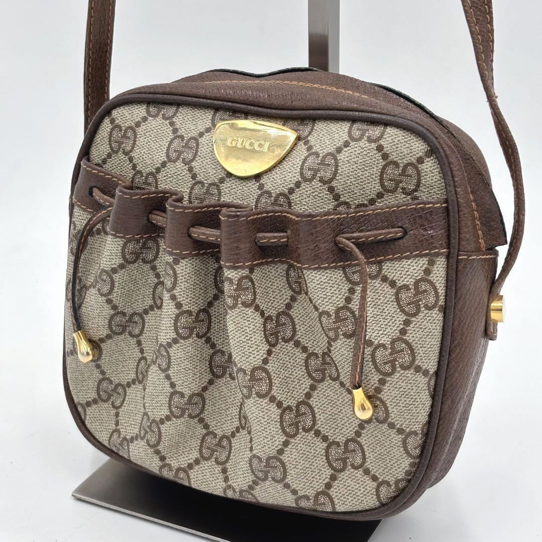 Gucci GG Supreme Mini Shoulder Bag Vintage Leather Pre-Owned Authentic