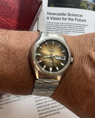 Omax Automatic  Day/Date 25 Jewels Brown Dial
