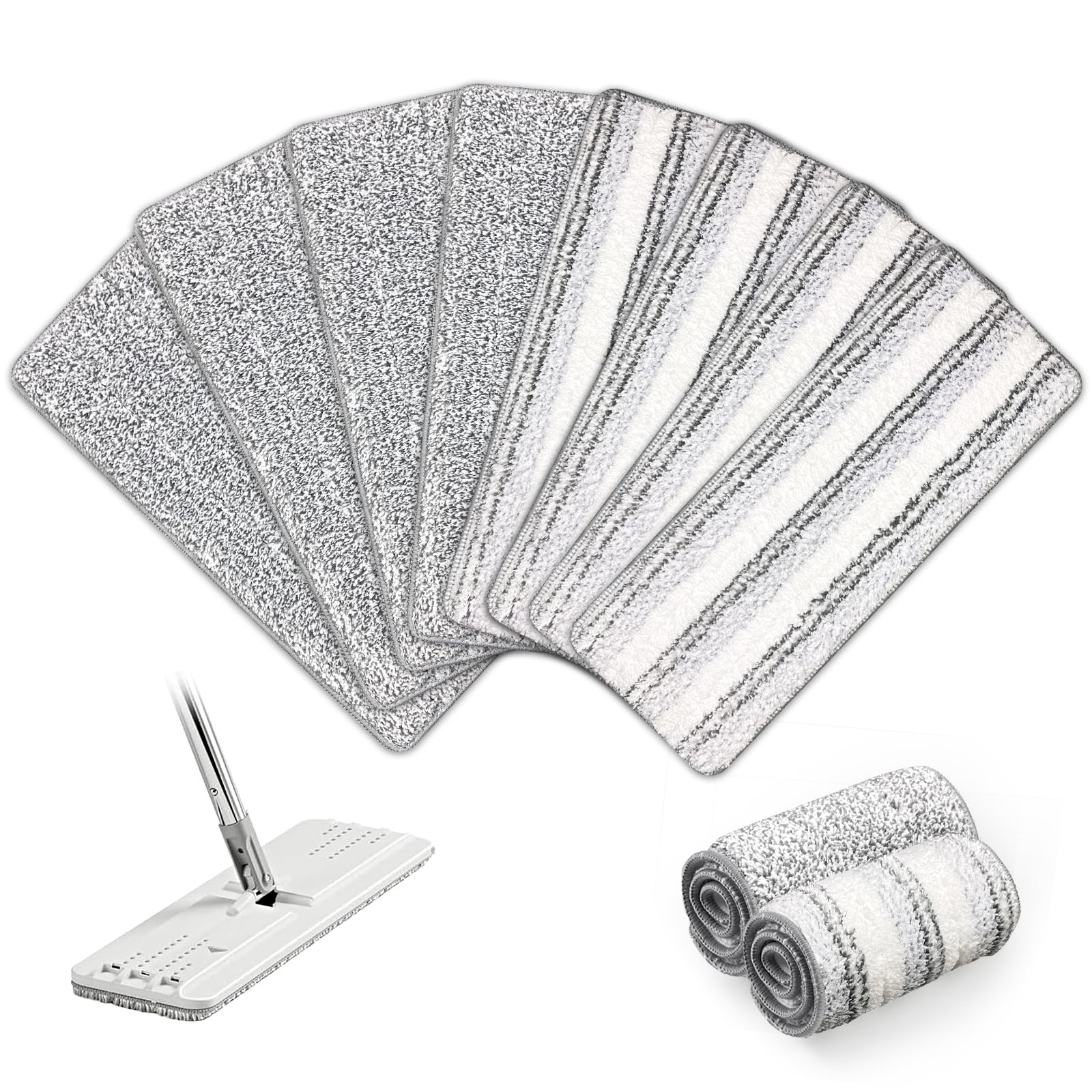 8 Pack Microfiber Flat Mop Pads Compatible with JOYMOOP, Osh