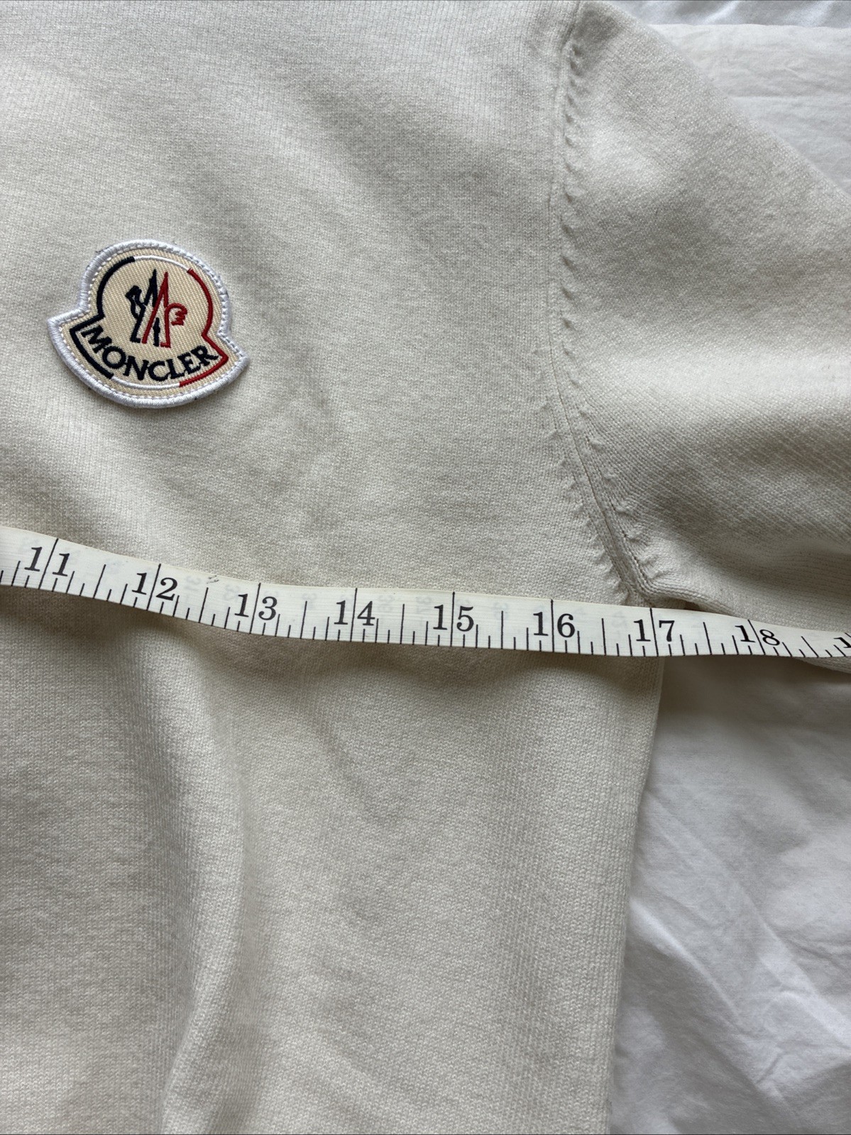 Moncler Logo Patch White Crew Neck Sweatshirt - M… - image 9