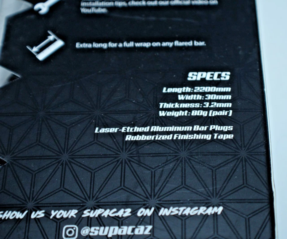 Supacaz Super Sticky Gunmetal Handlebar Bar Tape Bike Wrap Gravel 2200x30x3.2mm - Image 4 of 4