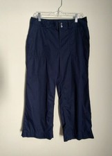 Lauren Ralph Lauren Women's Sz 8P Wide Leg Chino Cropped Pants Pockets