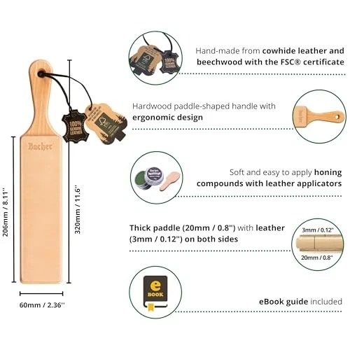 Double-Sided Leather Strop Kit for Knife Sharpening & Wood Carving 80g - Image 4 of 4