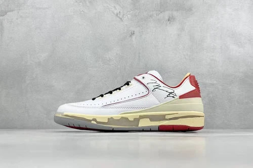 Men's size Air Jordan 2 Retro Low SP Off-White Varsity Red DJ4375-106