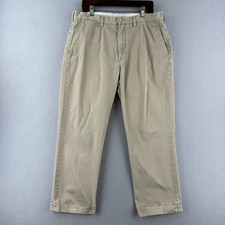 Polo Ralph Lauren Pants Mens 36x30 Fits 36x27 Khaki Pleated Talon Zip Retro