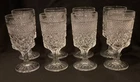 Lot Of 8 Vintage 1960’s Anchor Hocking Clear Diamond Point Goblets Glasses EUC