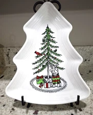 Fiesta Christmas Whimsy Tree Plate in White | Fiestaware Dog | NWT
