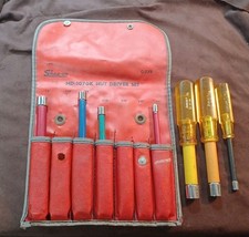 Vtg Snap-on Nd-1070k Nut Driver Set W 4 Snap -on Nut Drivers And 3 Others