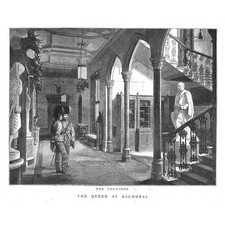 ABERDEENSHIRE The Corridor at Balmoral Castle - Antique Print 1882