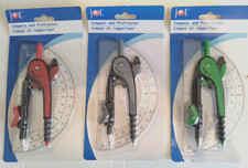 Geometry Drawing Measuring 3 New Compass Protractor Pencil Sets