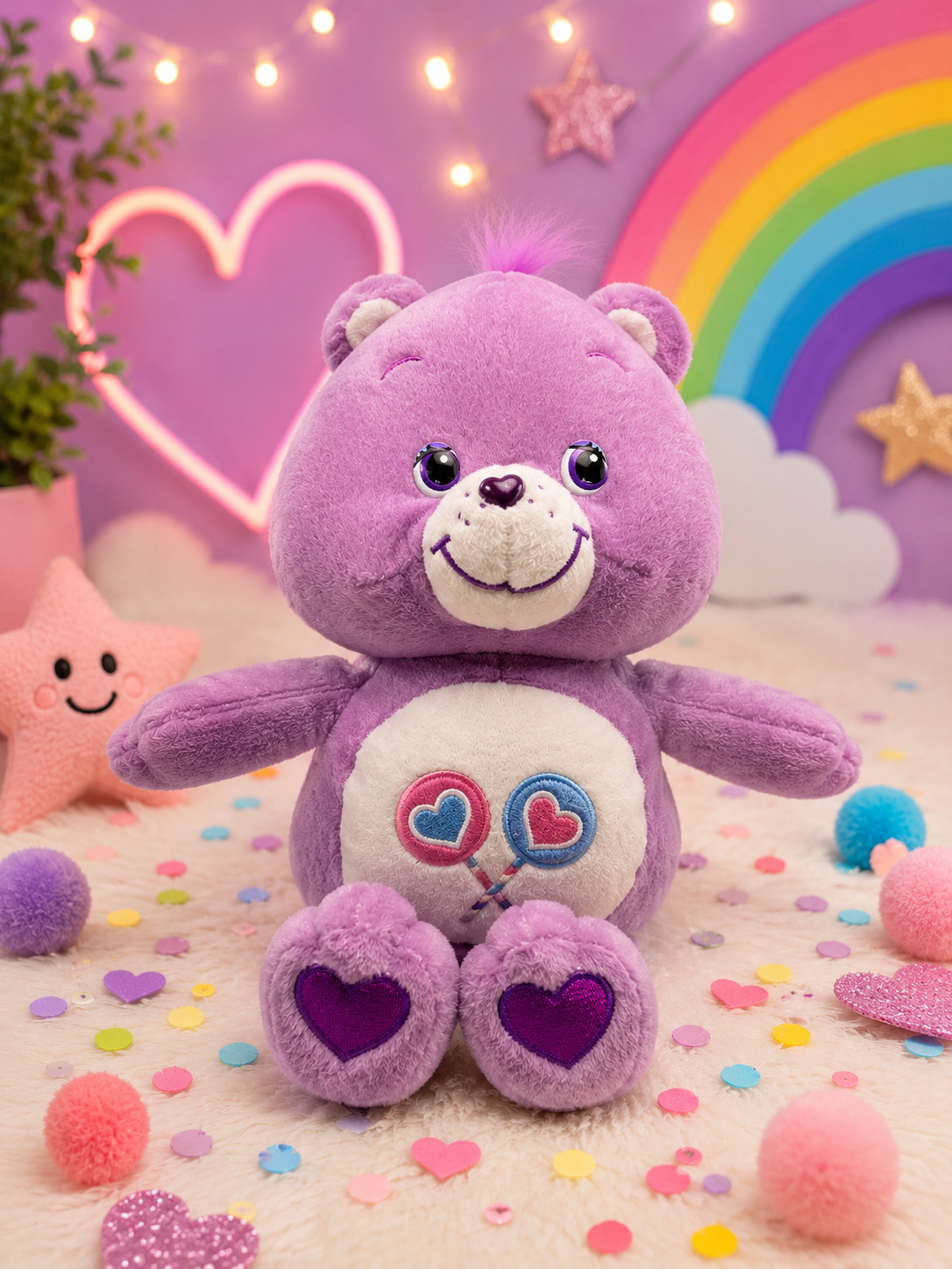 💜Vintage 2002 Care Bears Share Bear Blue 8” Plush Stuffed Animal Play Along Toy