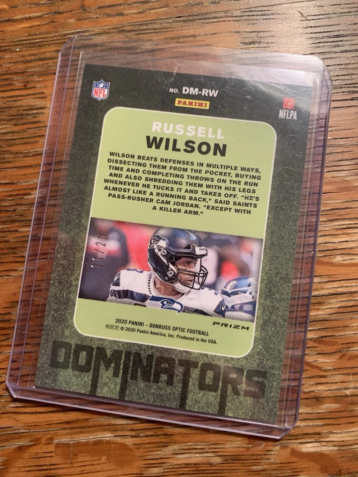 Panini Donruss Optic Russell Wilson Dominators 2020 # DM-RW/25 Seahawks Foto 2 de 2