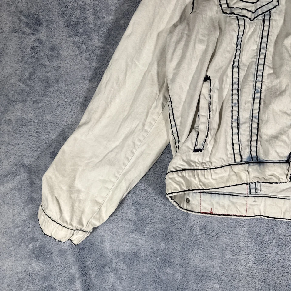 Jaqueta jeans True Religion Jimmy masculina 3XL azul lavagem leve caminhoneiro faroeste - Imagem 4 de 4