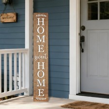 Home sweet home wooden porch sign Vertical hanging decorations Welcome sign f...