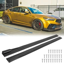 86.6'' Side Skirt Extension Rocker Panel Splitter Glossy Black For Acura Integra