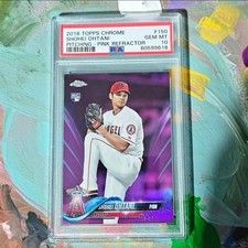 2018 Topps Chrome Shohei Ohtani Pitching Pink Refractor #150 PSA 10 RC Rookie