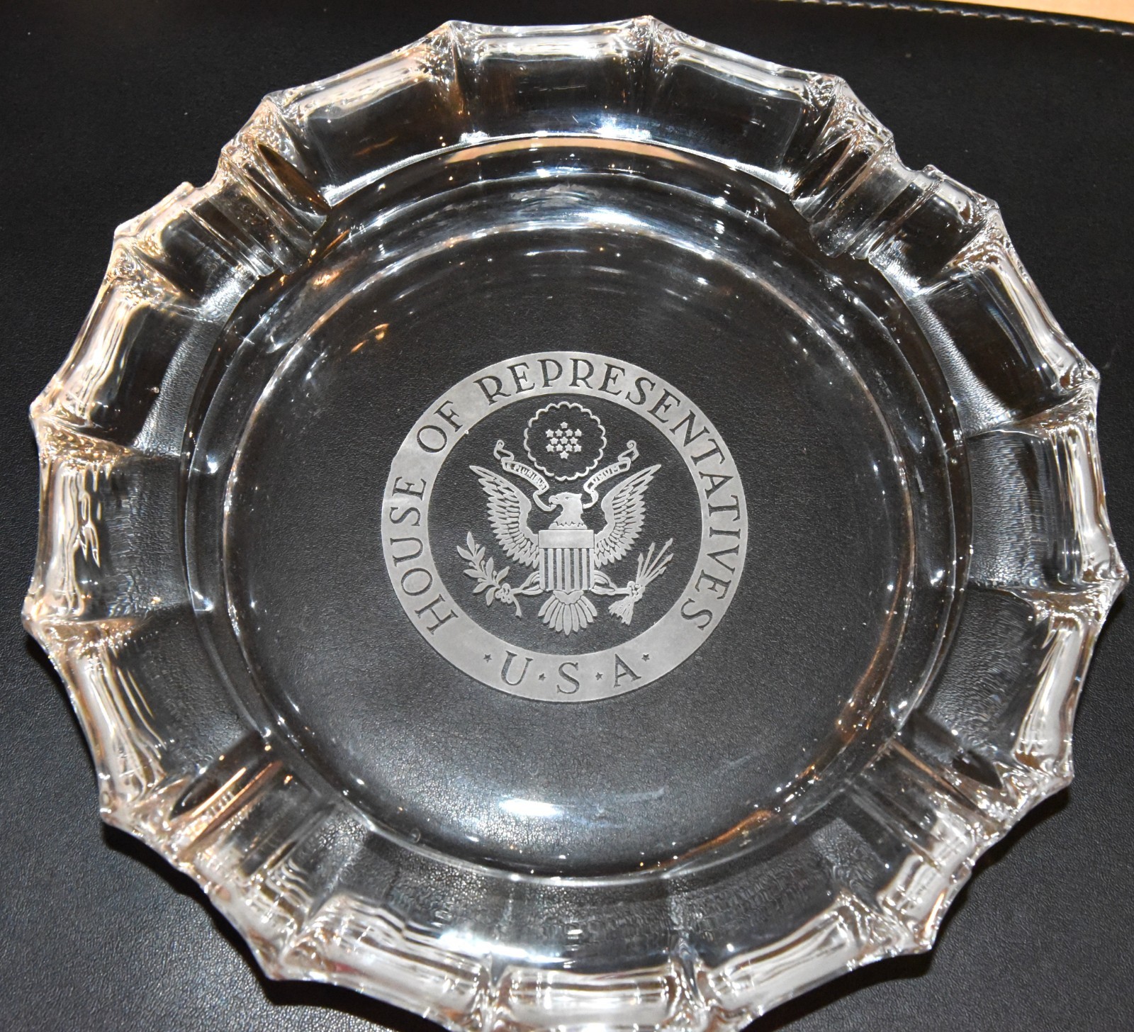 Vintage Heavy Glass “HOUSE OF REPRESENTATIVES U.S.A.” Ashtray